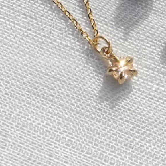 Laurie Fleming Rose Cut Diamond Moondew Necklace 14k Rose Gold - Picture 5 of 15